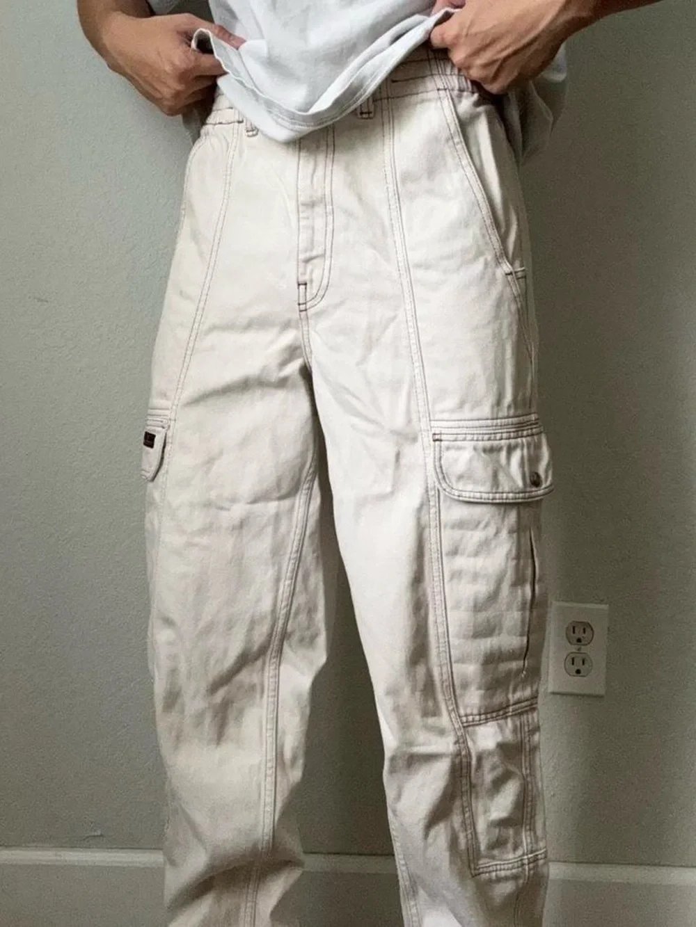 BDG Big Urban Outfitters Carpenter White Jeans